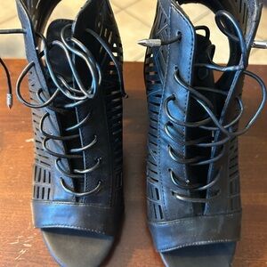 Sam Edelman Black Lace-Up Boots
